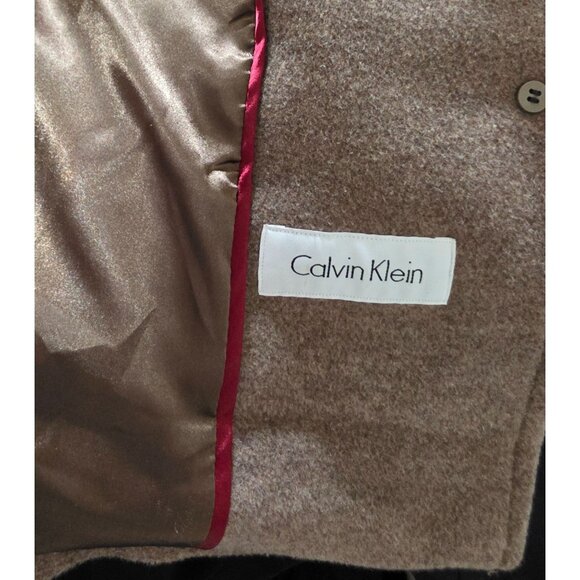 Womens Medium Brown Wool-Blend Coat With Decorative Buttons & Two Side Pockets - Picture 12 of 13